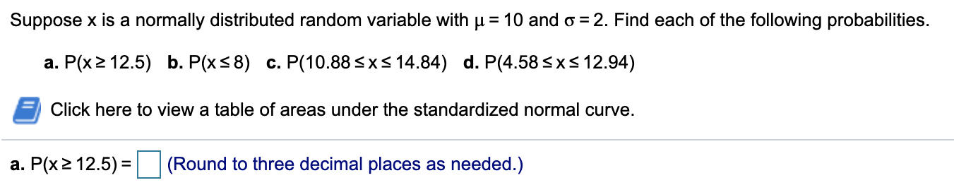 Solved Suppose x is a normally distributed random variable | Chegg.com