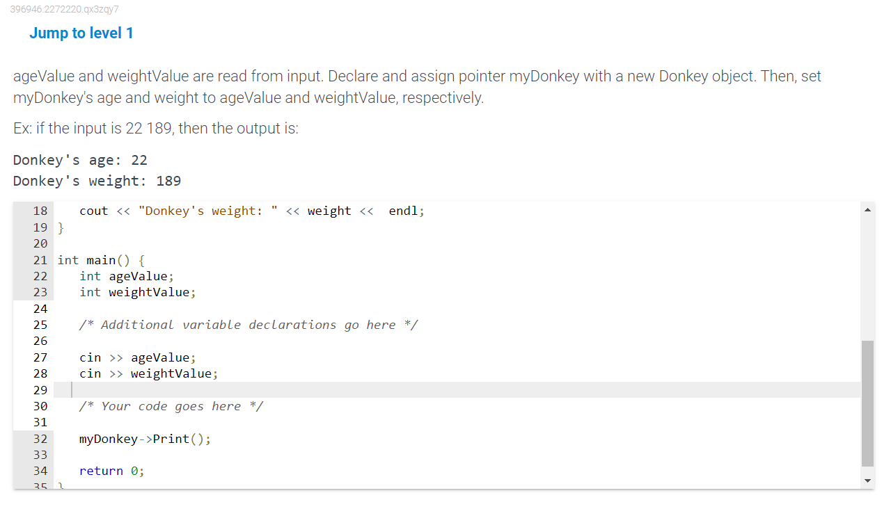 Solved ageValue and weightValue are read from input. Declare | Chegg.com