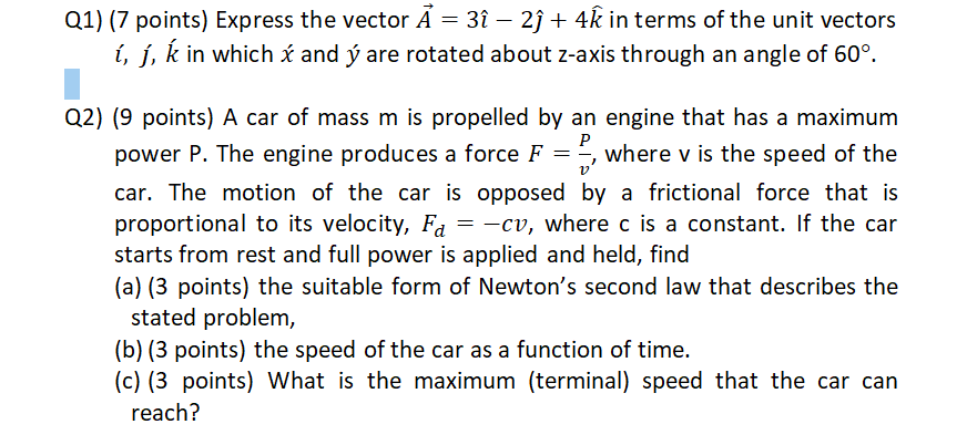 Solved Q1 7 Points Express The Vector X 3i 2ġ 4k Chegg Com