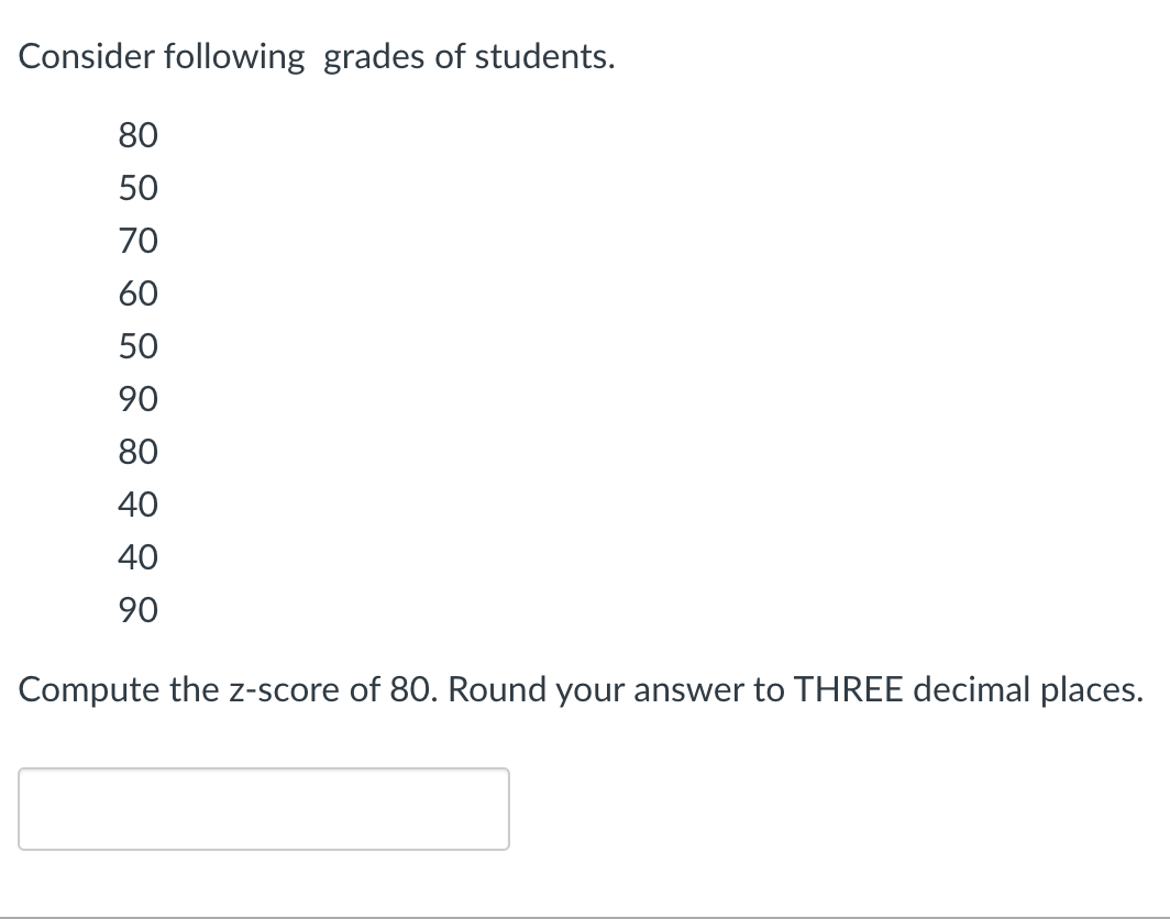 Solved Consider following grades of students. 80 50 70 60 50 | Chegg.com