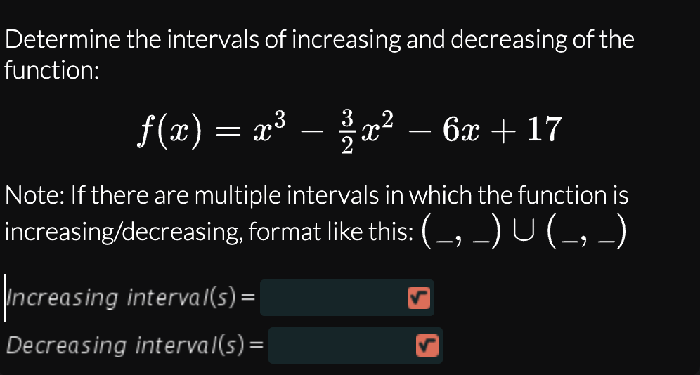 Solved Determine the intervals of increasing and decreasing | Chegg.com