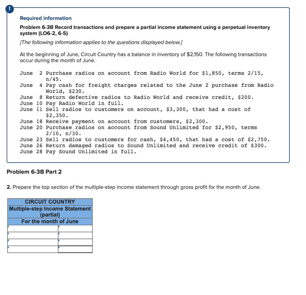 Solved Problem 6-3A Record Transactions And Prepare A