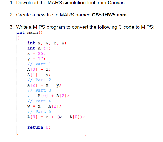 Solved 1. Download the MARS simulation tool from Canvas. 2. | Chegg.com
