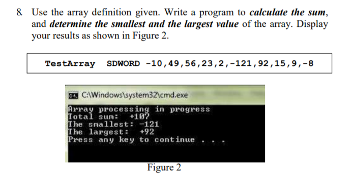 8. Use the array definition given. Write a program to | Chegg.com
