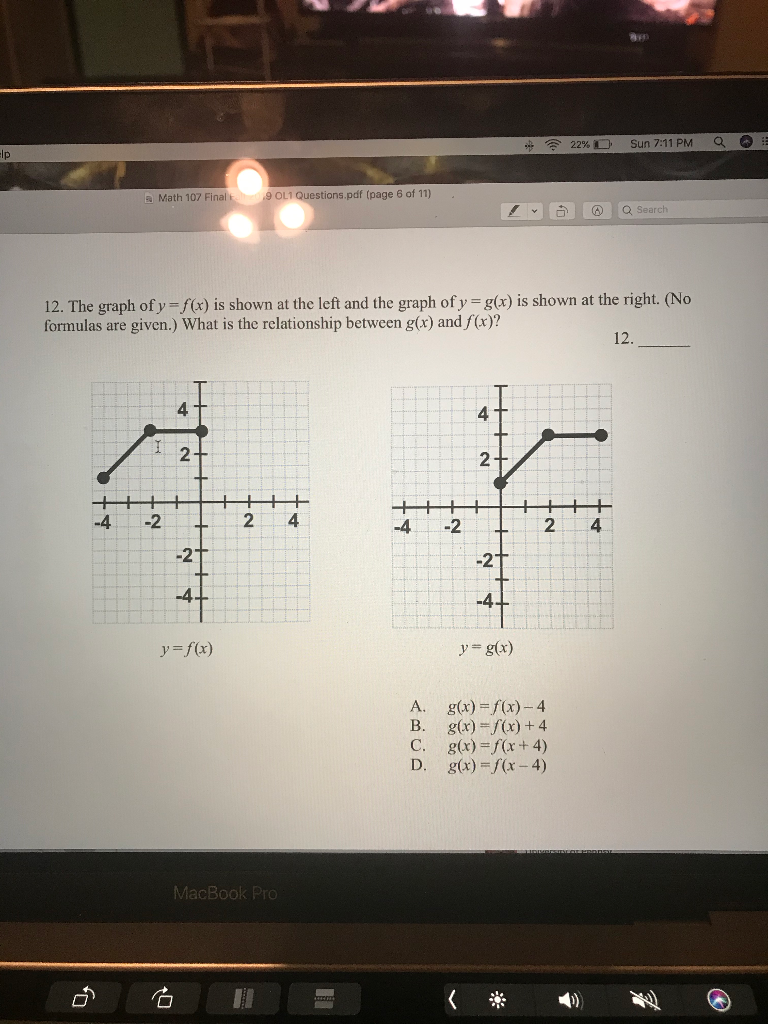 Solved 12. The graph of y = f(x) is shown at the left and | Chegg.com