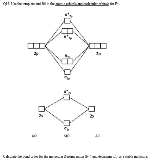 Solved Q20 Draw The Molecular Orbital Diagram For The Chegg Com