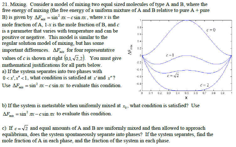 21. Mixing. Consider a model of mixing two equal | Chegg.com