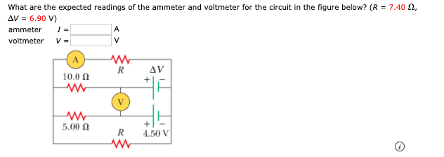 Solved What are the expected readings of the ammeter and | Chegg.com