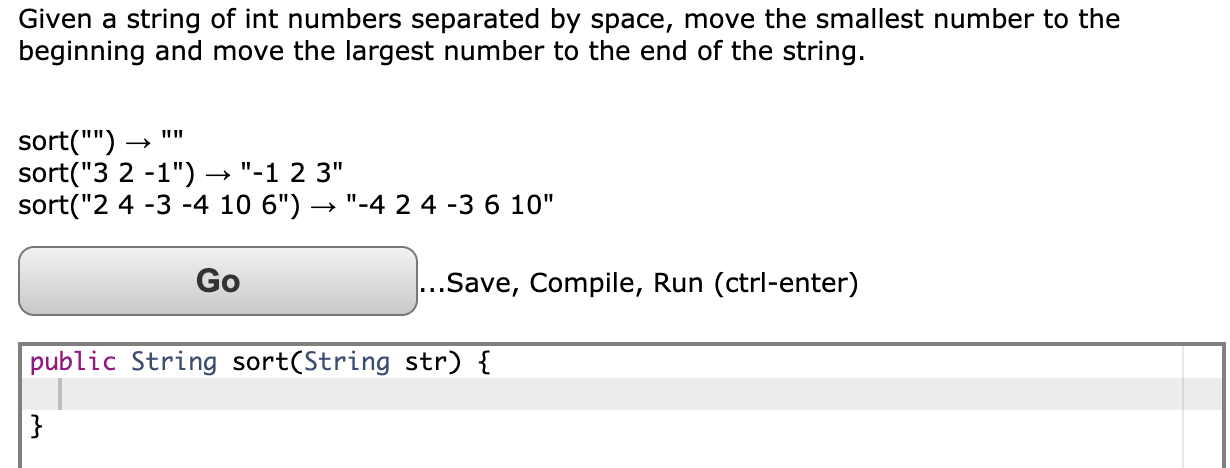Solved Given a string of int numbers separated by space, | Chegg.com