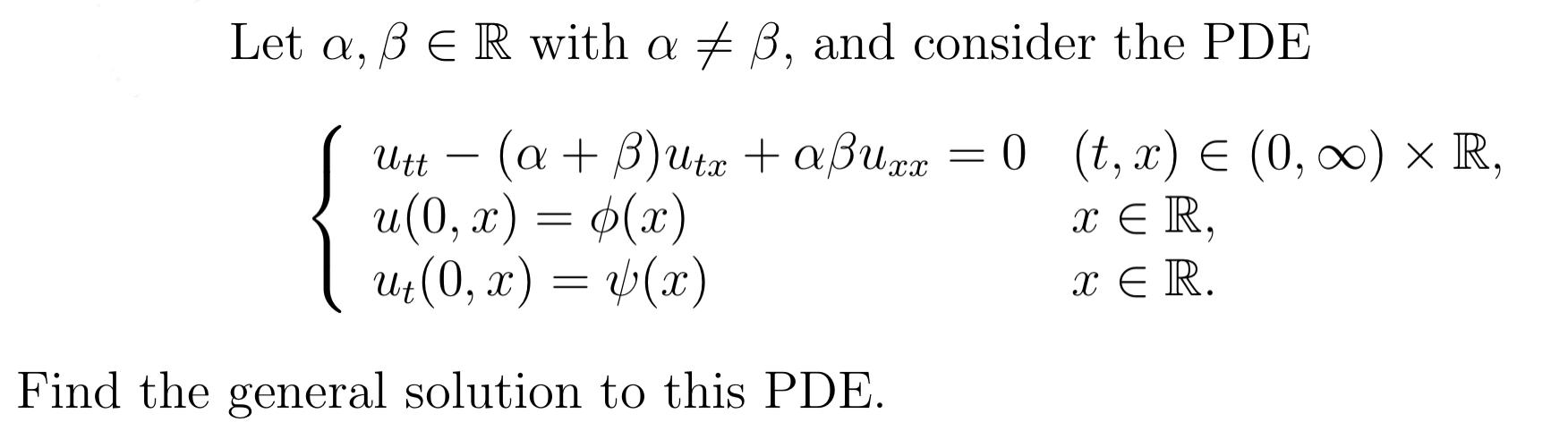 Solved Let A Ss Er With A B And Consider The Pde Utt A Chegg Com