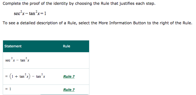 Solved Complete The Proof Of The Identity By Choosing The Chegg Com