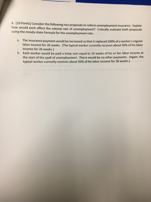 Solved 4. [20 Points] Consider The Following Two Proposals | Chegg.com