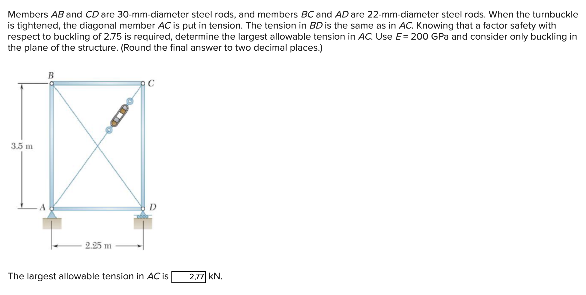 solved-members-ab-and-cd-are-30-mm-diameter-steel-rods-and-chegg
