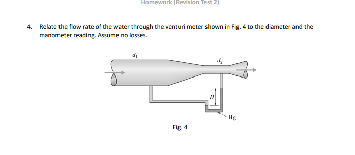 Solved Relate the flow rate of the water through the venturi | Chegg.com