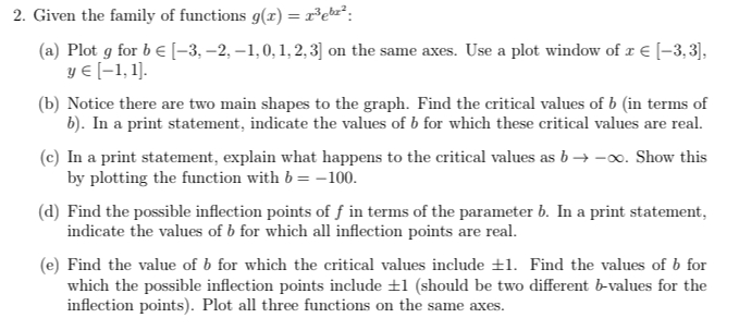 Solved PLEASE CODE IN PYTHON!Given The Family Of Functions | Chegg.com