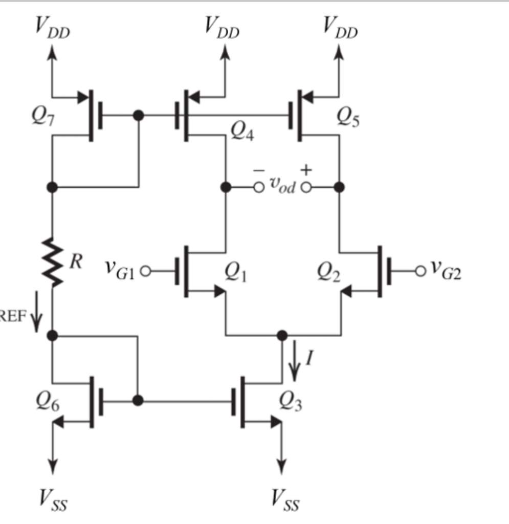 Solved The figure below shows a differential amplifier