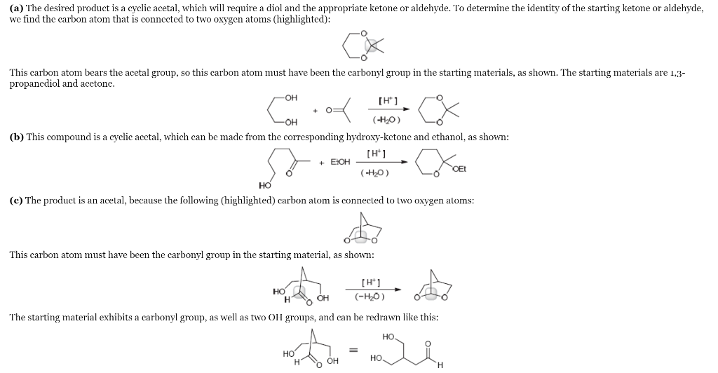 Solved (a) The desired product is a cyclic acetal, which | Chegg.com