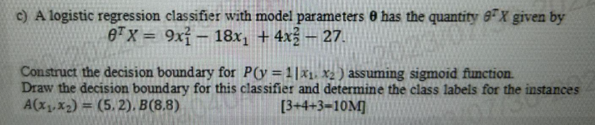 Solved B) Using Below Dataset With X= X1,x2 And Class | Chegg.com