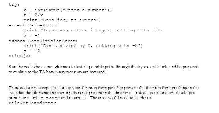 Solved 3) Handling bad filenames Right now, if you pass in a | Chegg.com