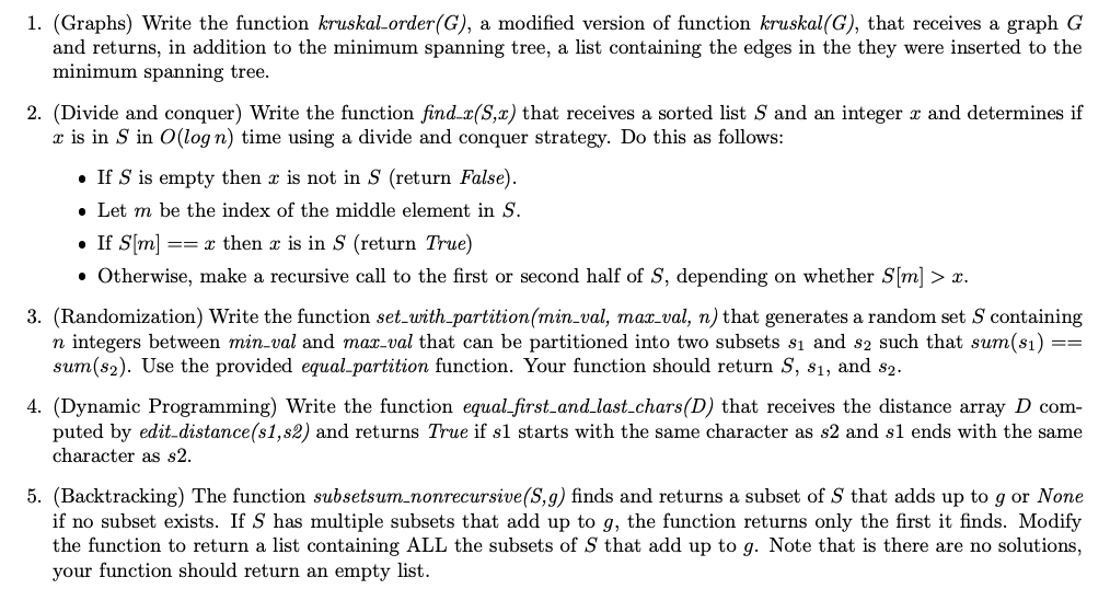 Solved Using the functions at the top of the code snippet | Chegg.com