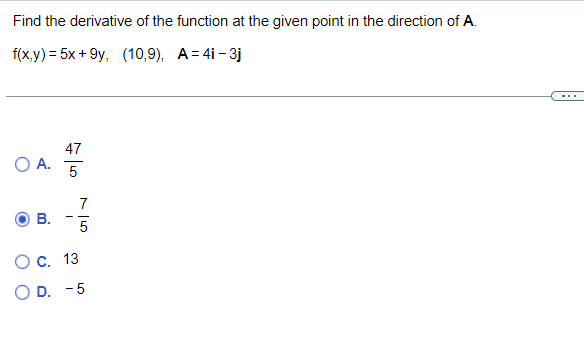 Solved Find the derivative of the function at the given | Chegg.com
