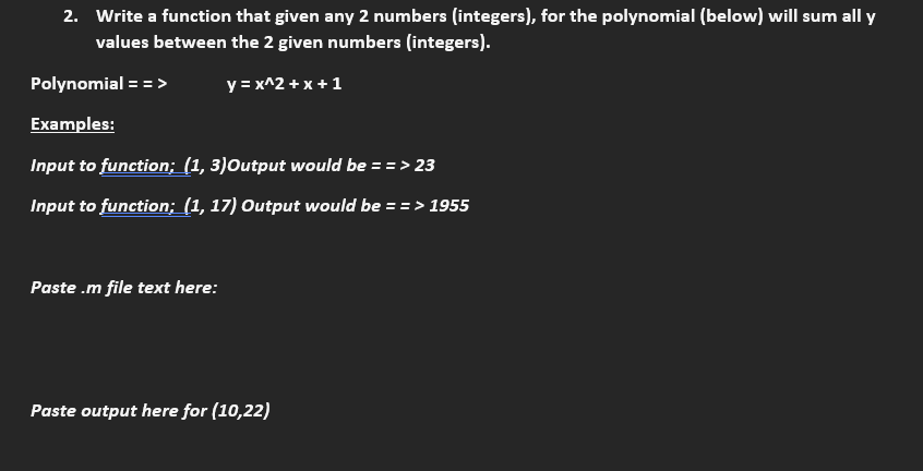 Solved 2. Write a function that given any 2 numbers | Chegg.com