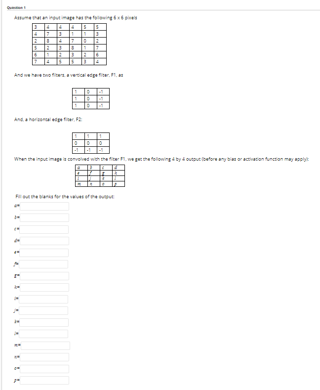 Solved Question 1 Assume that an input image has the | Chegg.com
