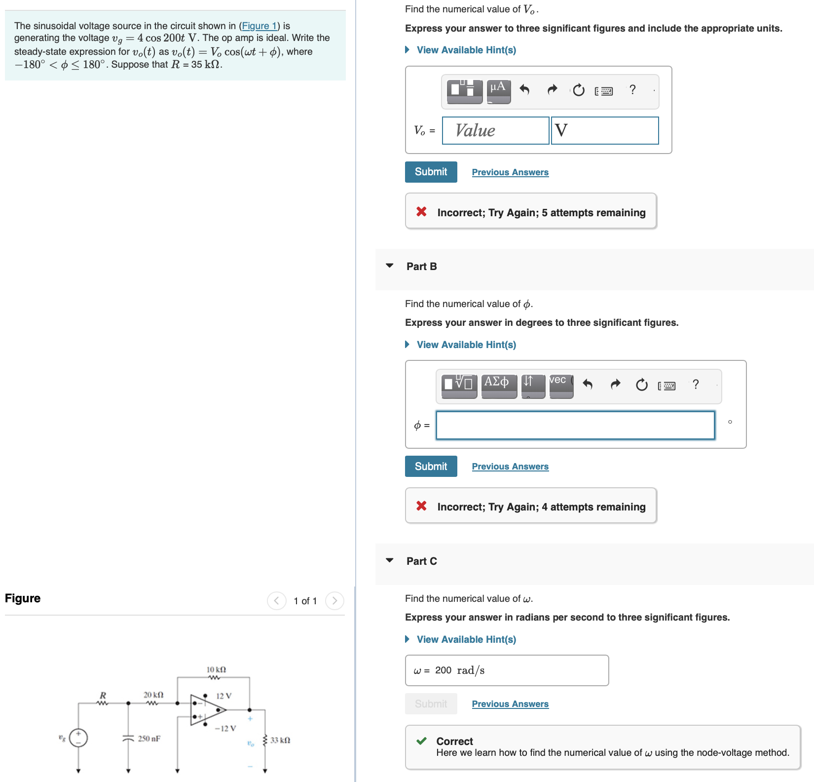The sinusoidal voltage source in the circuit shown in | Chegg.com