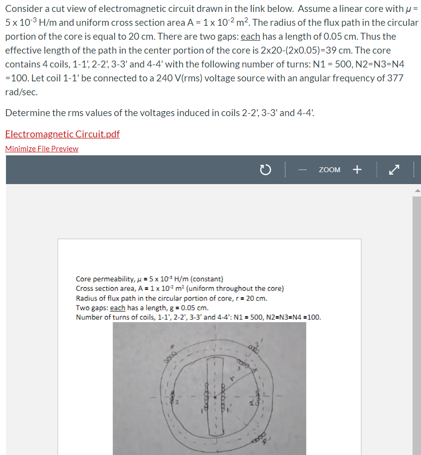 Consider A Cut View Of Electromagnetic Circuit Dra Chegg Com