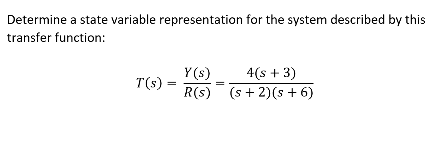 Solved Determine a state variable representation for the | Chegg.com