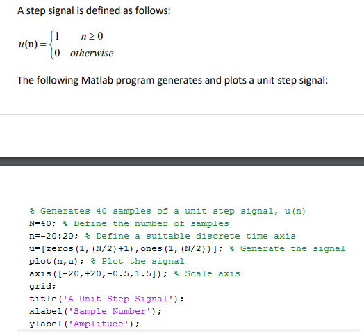 Solved Please help me with matlab code and give me a | Chegg.com