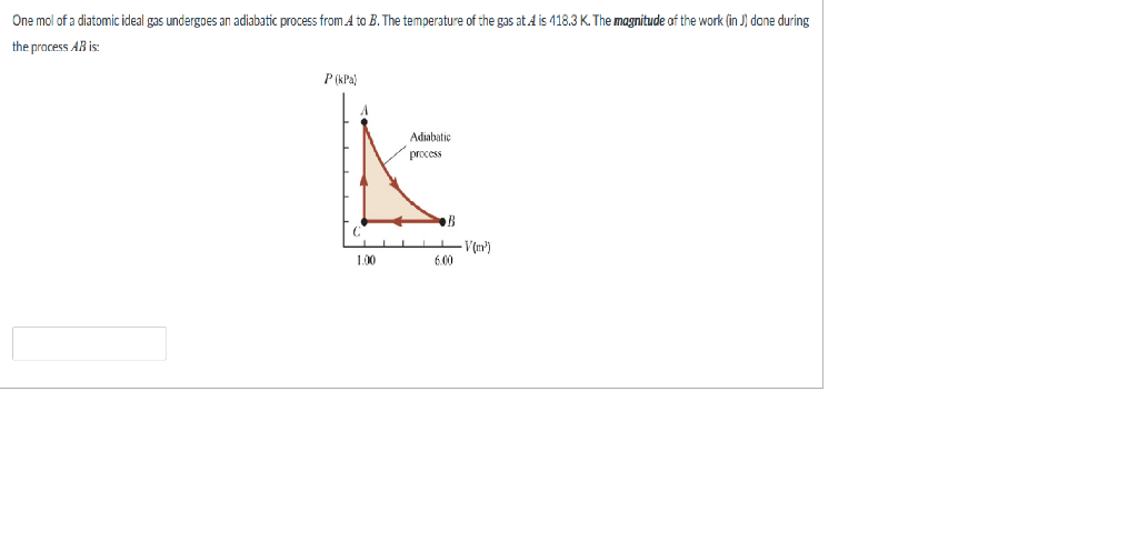 Solved One Mol Of A Diatomic Ideal Gas Undergoes An | Chegg.com