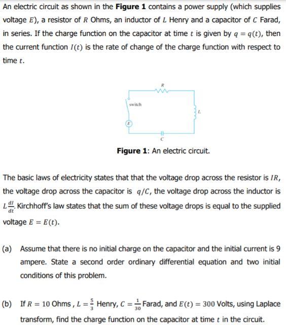 Solved An Electric Circuit As Shown In The Figure 1 Contains | Chegg.com