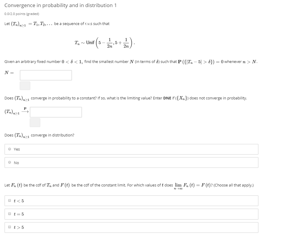 Convergence in probability and in distribution 1 | Chegg.com