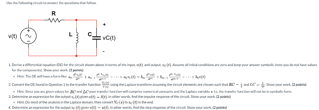Solved Use the following circuit to answer the questions | Chegg.com
