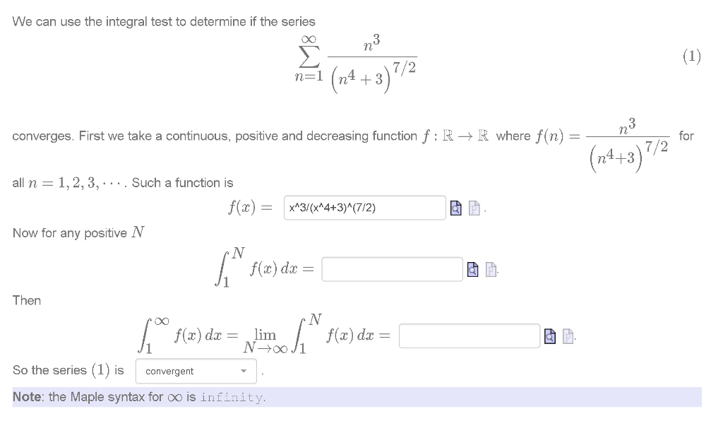 Solved We can use the integral test to determine if the | Chegg.com