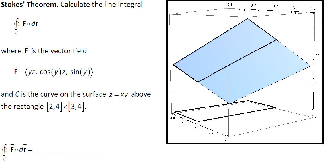 Solved Stokes' Theorem. Calculate The Line Integral 2.0 2.5 