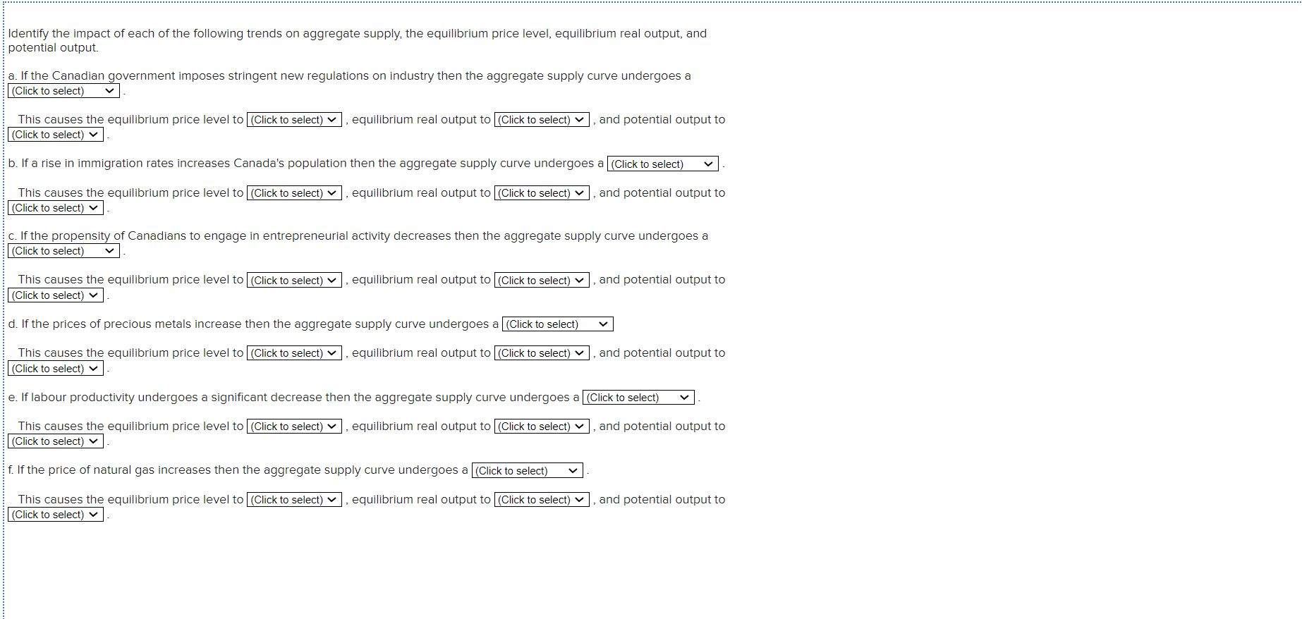 Solved Identify the impact of each of the following trends | Chegg.com