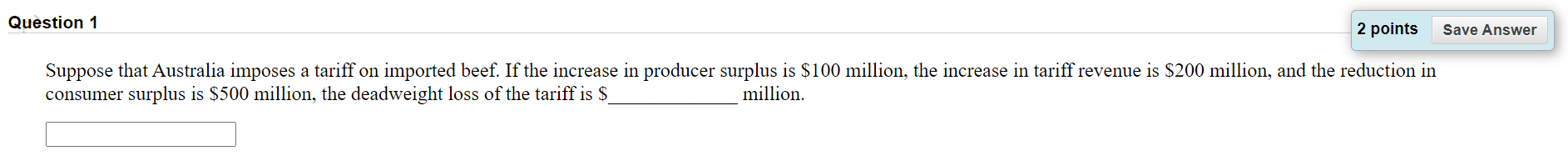 Solved Question 1 2 points Save Answer Suppose that | Chegg.com