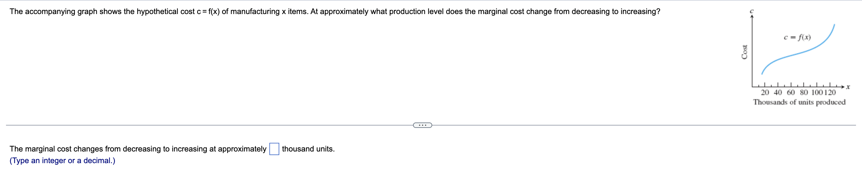 Solved The marginal cost changes from decreasing to | Chegg.com