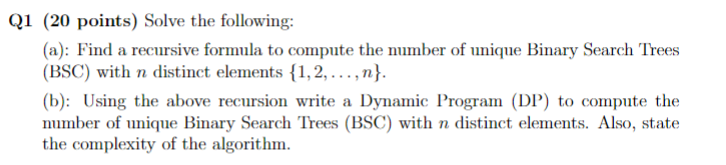 Solved 1 (20 Points) Solve The Following: (a): Find A | Chegg.com