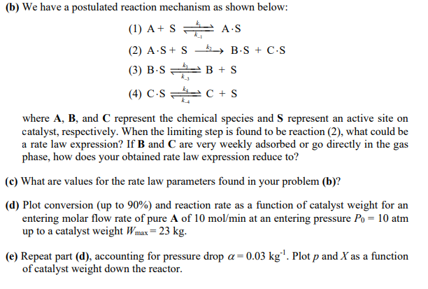Solved The following reaction is taking place over a | Chegg.com
