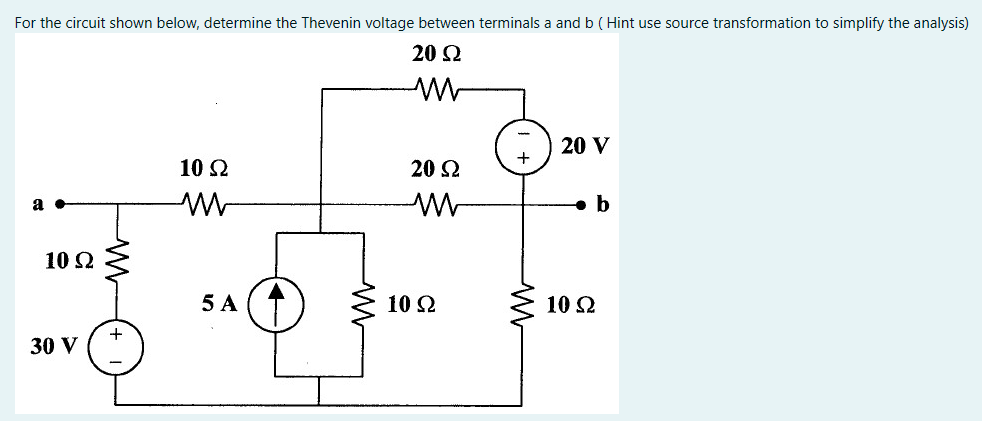 Solved for the circuit shown below determine the thevenin | Chegg.com