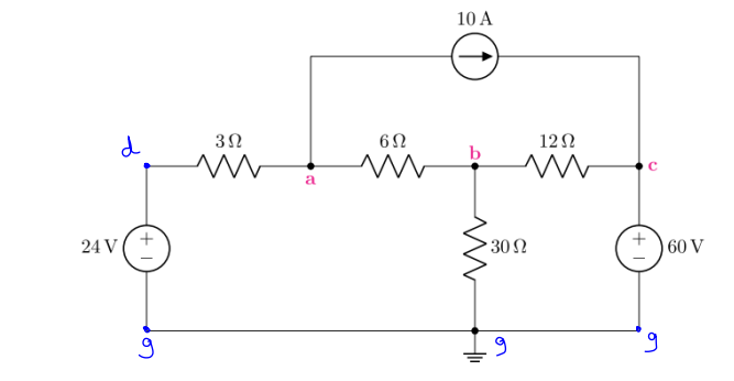 [solved] Determine All Node Voltages For The Circuit Shown