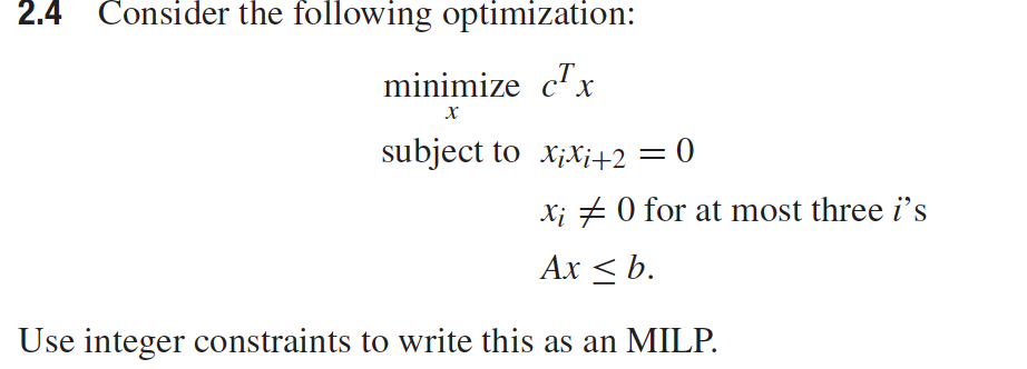 Consider the following optimization: Use integer | Chegg.com