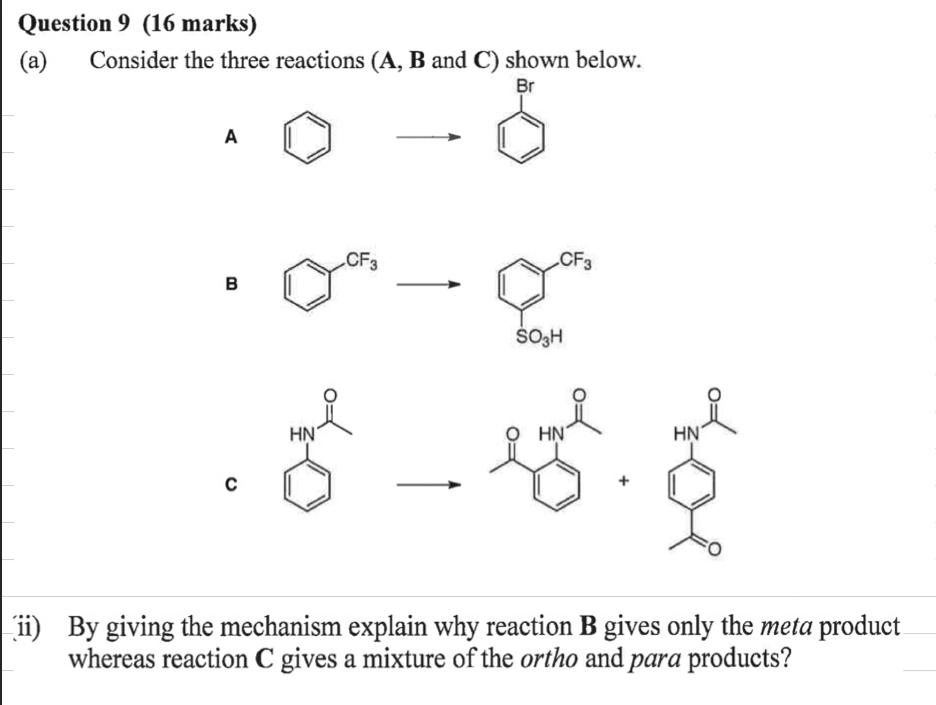 Solved By Giving The Mechanism Explain Why Reaction B Gives | Chegg.com