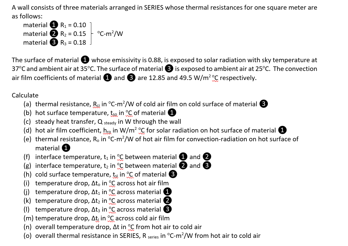 Solved A wall consists of three materials arranged in SERIES | Chegg.com