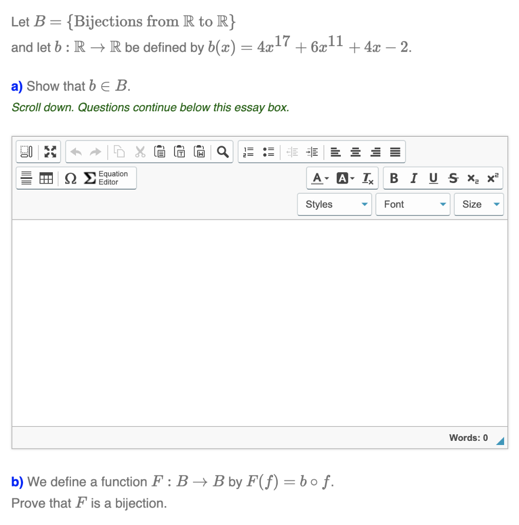 Solved Let B={ Bijections From R To R} And Let B:R→R Be | Chegg.com