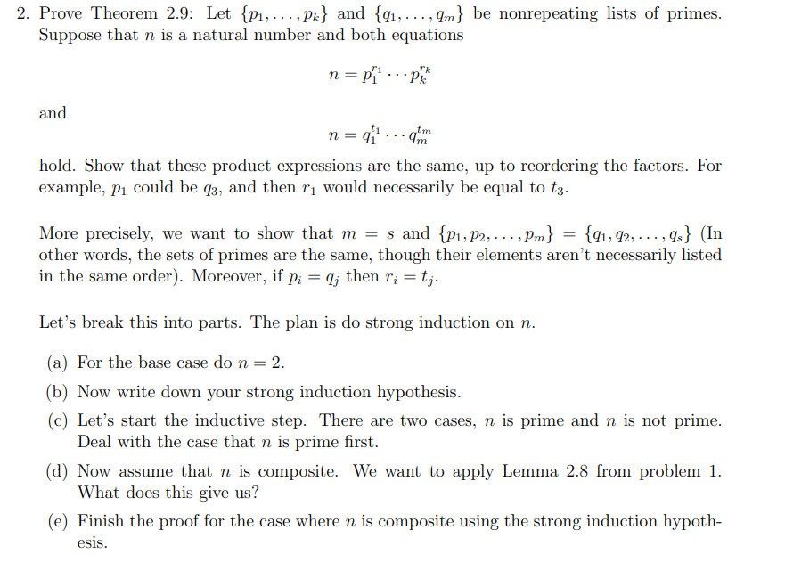 Solved Prove Theorem 2.9: Let {p1,…,pk} and {q1,…,qm} be | Chegg.com