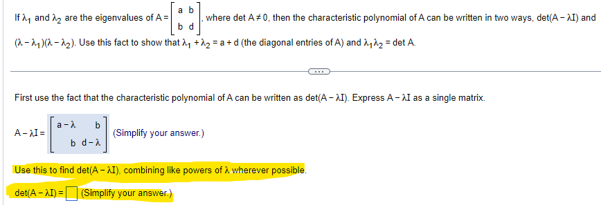 Solved Prove that for a matrix with entries in F[λ] (or